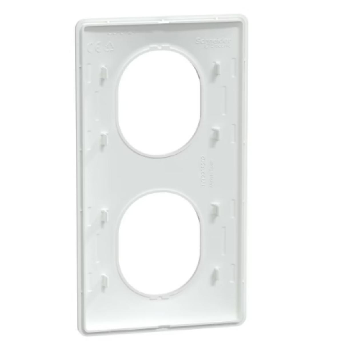 Plaque finition 2 postes verticale 71 mm - Ovalis - Schneider