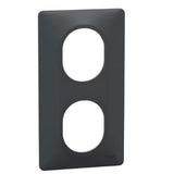 Plaque finition 2 postes verticale 71 mm - Ovalis - Schneider