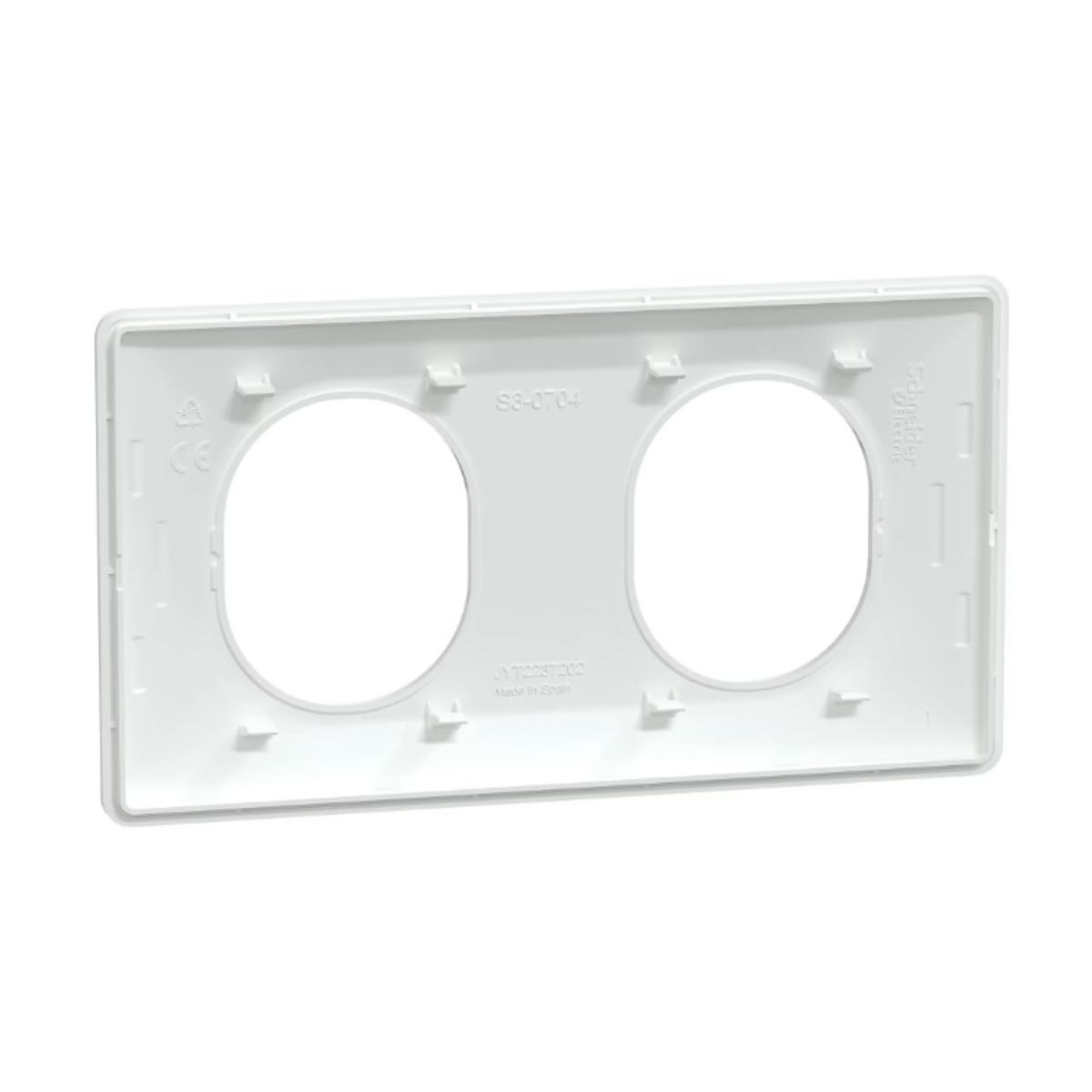 Plaque finition 2 postes horizontale entraxe 71 mm - Ovalis - Schneider