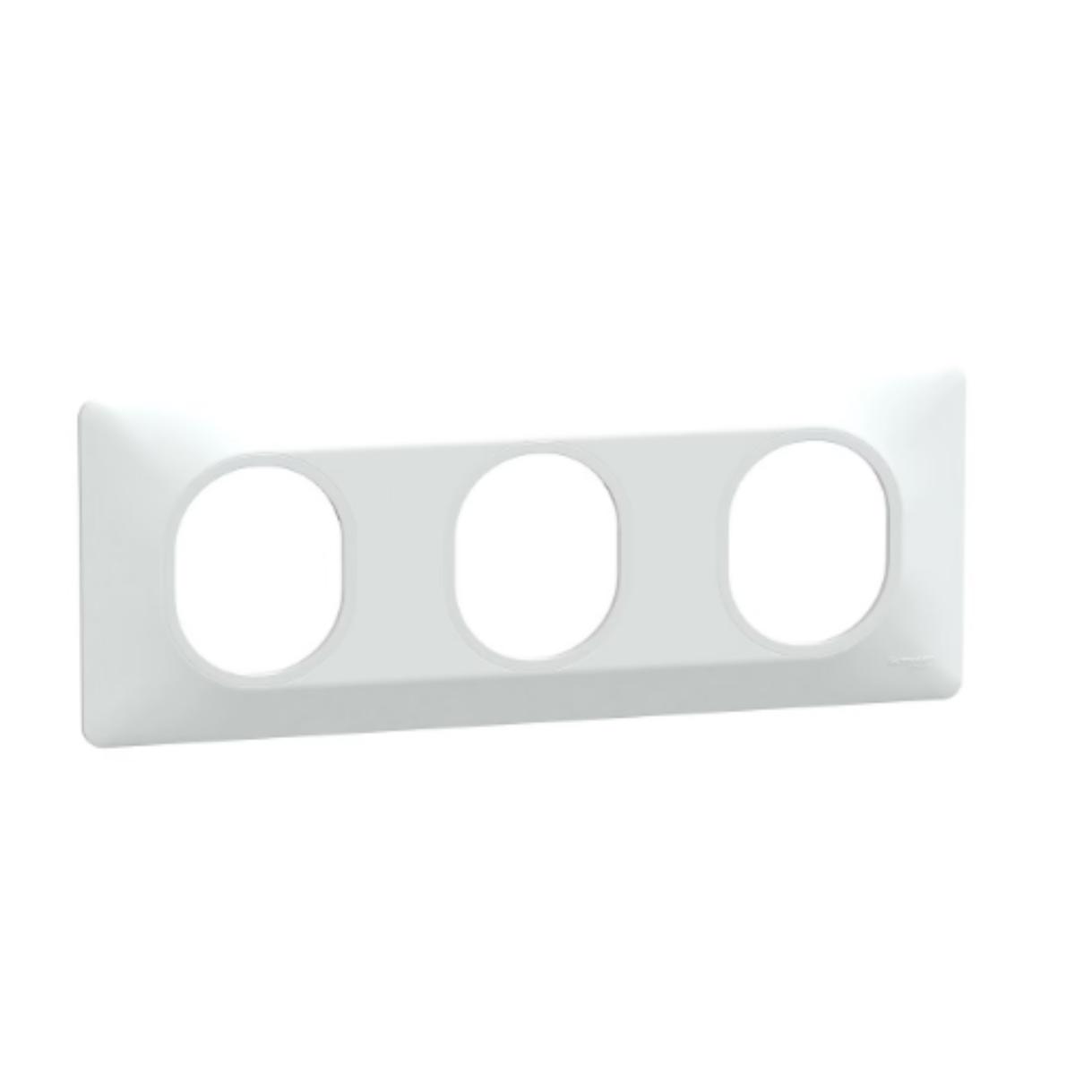Plaque finition 3 postes horizontale 71 mm - Ovalis - Schneider
