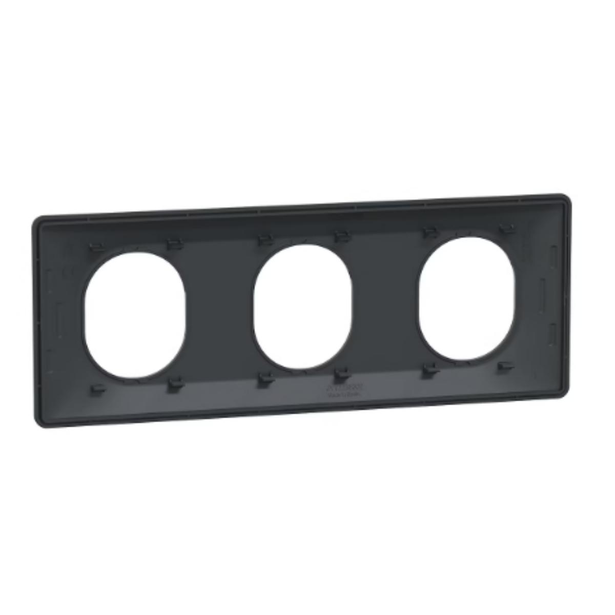 Plaque finition 3 postes horizontale 71 mm - Ovalis - Schneider