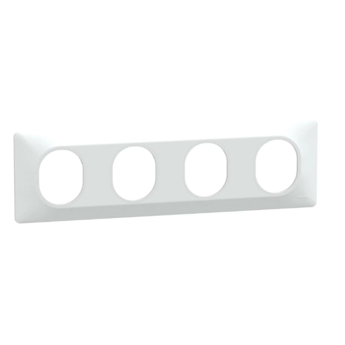 Plaque finition 4 postes horizontale entraxe 71 mm - Ovalis - Schneider