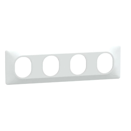 Plaque finition 4 postes horizontale entraxe 71 mm - Ovalis - Schneider