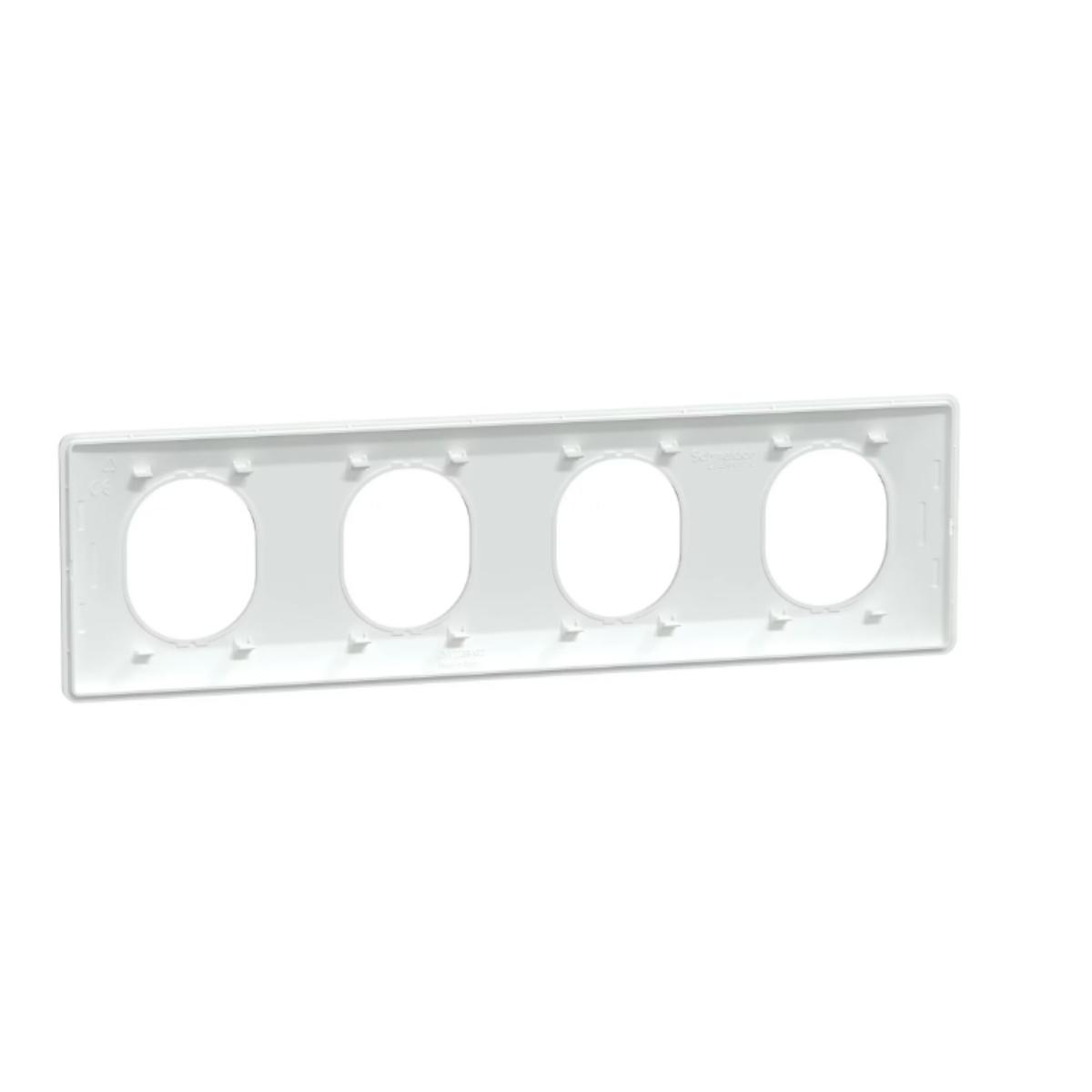 Plaque finition 4 postes horizontale entraxe 71 mm - Ovalis - Schneider
