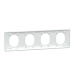 Plaque finition 4 postes horizontale entraxe 71 mm - Ovalis - Schneider