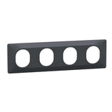 Plaque finition 4 postes horizontale entraxe 71 mm - Ovalis - Schneider