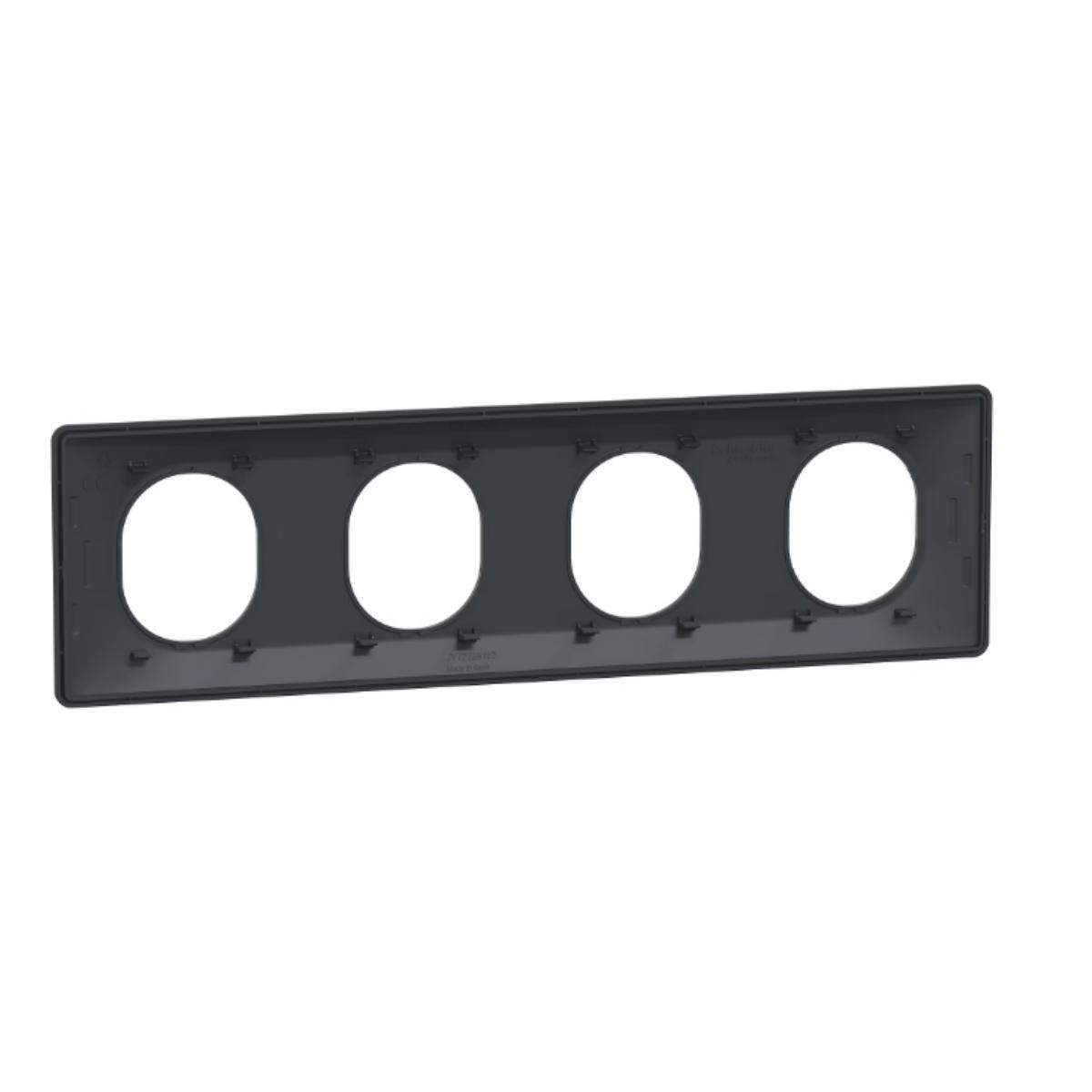 Plaque finition 4 postes horizontale entraxe 71 mm - Ovalis - Schneider