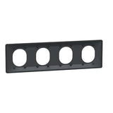 Plaque finition 4 postes horizontale entraxe 71 mm - Ovalis - Schneider