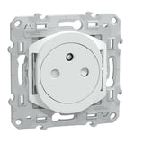Prise double affleurante avec terre 16A Blanc - Odace - Schneider