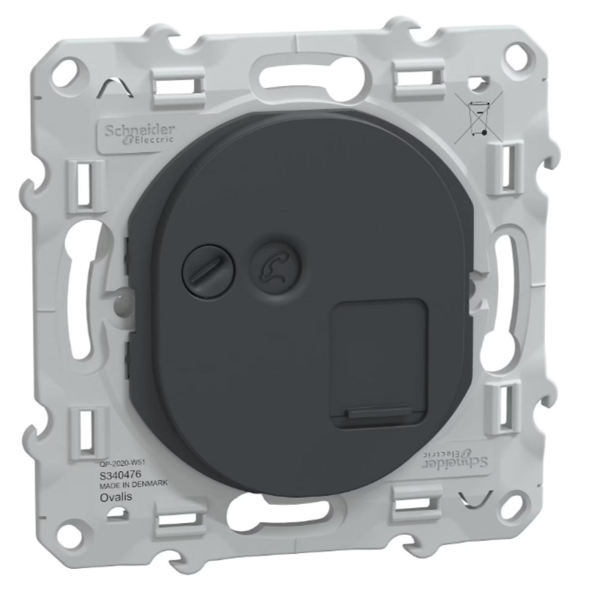 Prise RJ45 cat.6 STP grade 3 anthracite réseaux VDI - Ovalis - Schneider