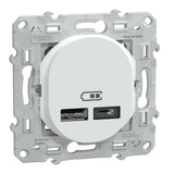 Double chargeur USB A+C 12W Blanc - Ovalis - Schneider Electric