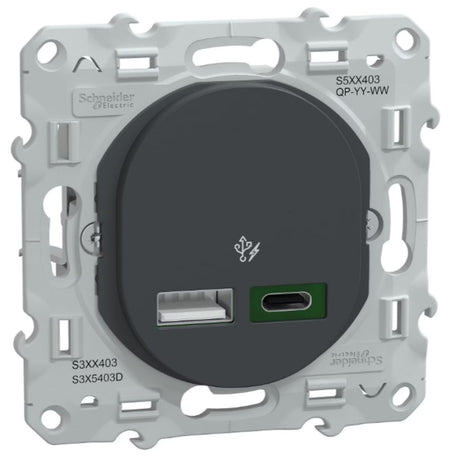 Chargeur USB A 7,5W + C 45W type C - Ovalis Schneider