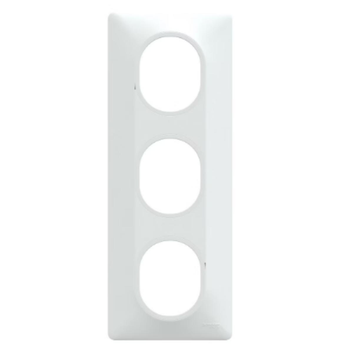 Plaque finition 3 postes verticale entraxe 71 mm - Ovalis - Schneider