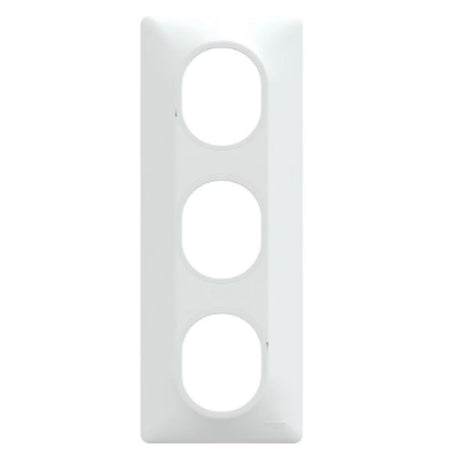 Plaque finition 3 postes verticale entraxe 71 mm - Ovalis - Schneider