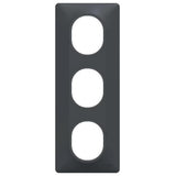 Plaque finition 3 postes verticale entraxe 71 mm - Ovalis - Schneider