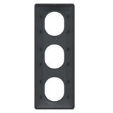Plaque finition 3 postes verticale entraxe 71 mm - Ovalis - Schneider