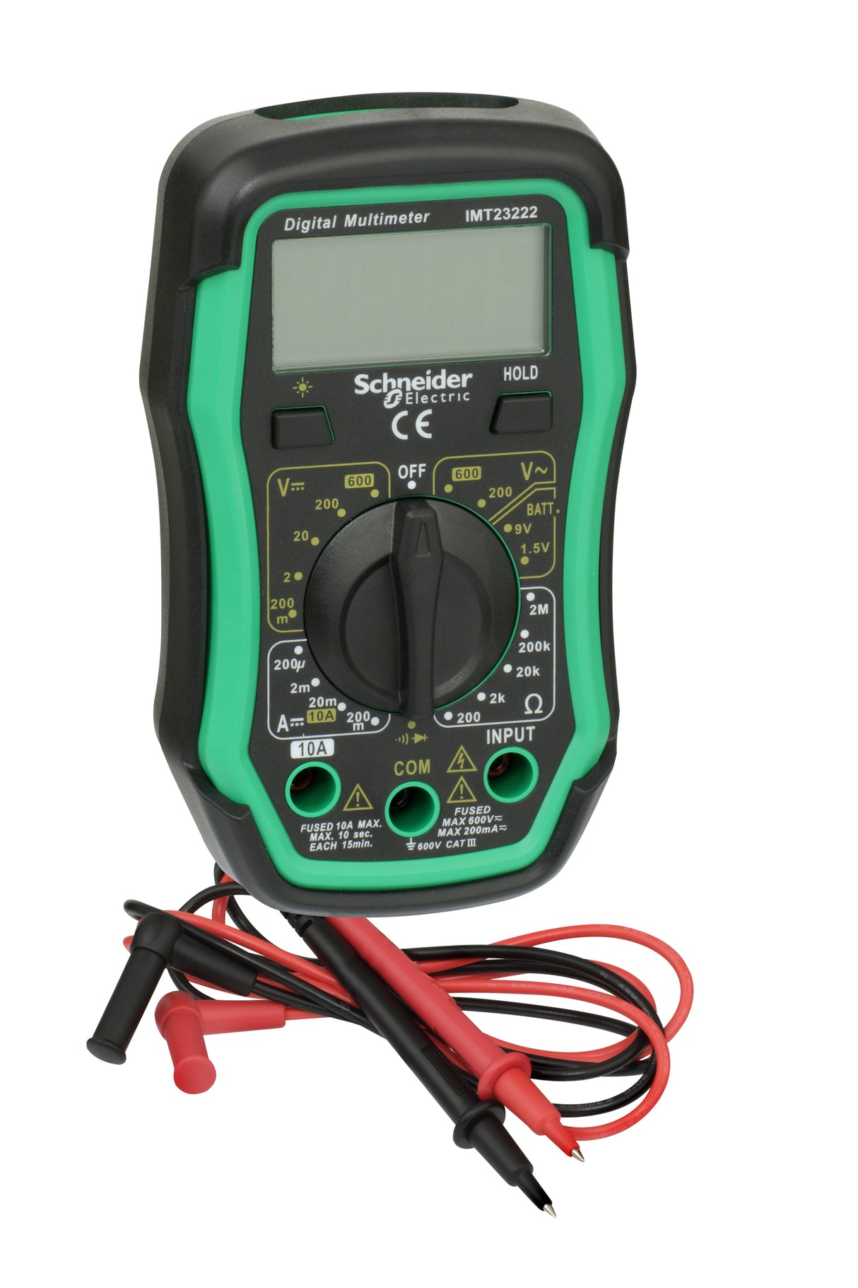 Multimètre numérique Cat III (600V) - Vert - Schneider