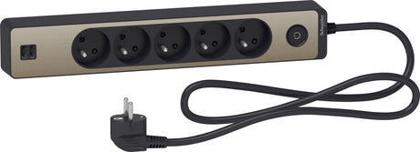 Bloc multiprise 2P+T + 2 USB - Schneider