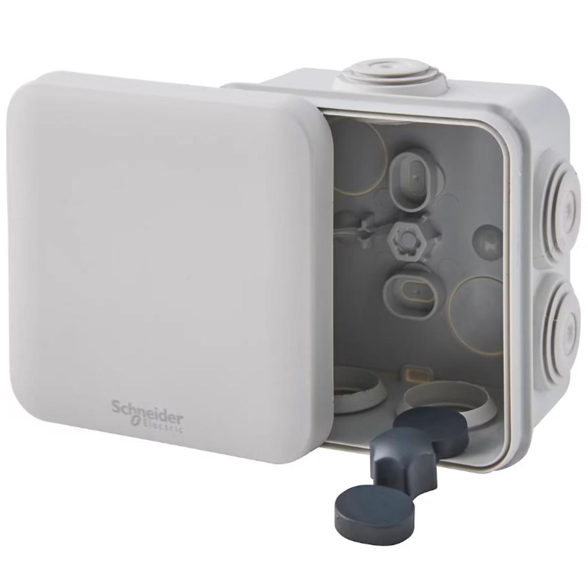 Lot de 5 boîtes dérivation étanche IP55 80x80x45 mm Grises - Schneider