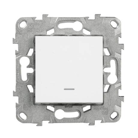 Bouton poussoir + voyant LED 10A - Unica - Schneider