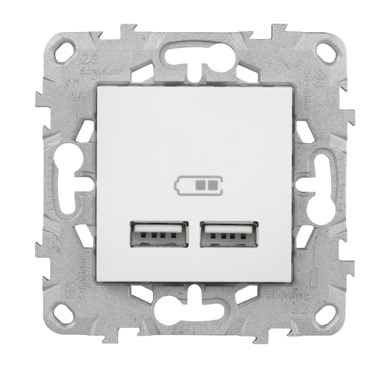 Double prise USB 5V 2,1A Unica - Schneider