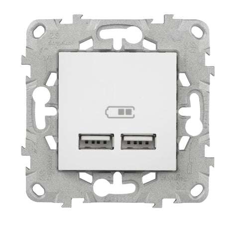 Double prise USB 5V 2,1A Unica - Schneider