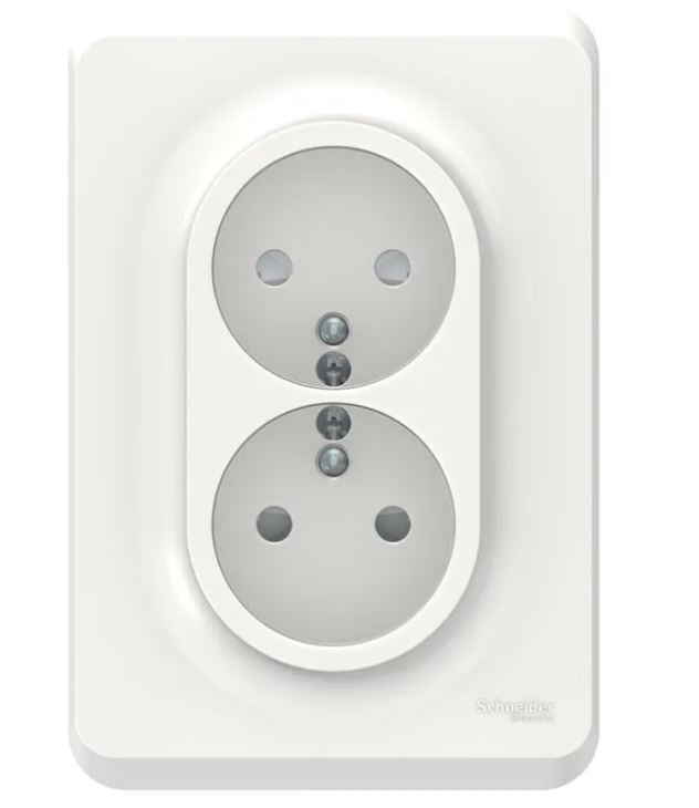 Double prise 2P+T bornes automatiques 16A - Unica - Schneider