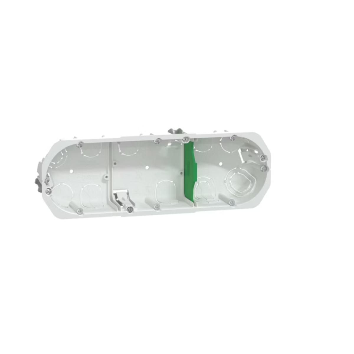 Boîte encastrement Ø67mm prof. 40mm 3 postes entraxe 71 mm - Multifix - Schneider