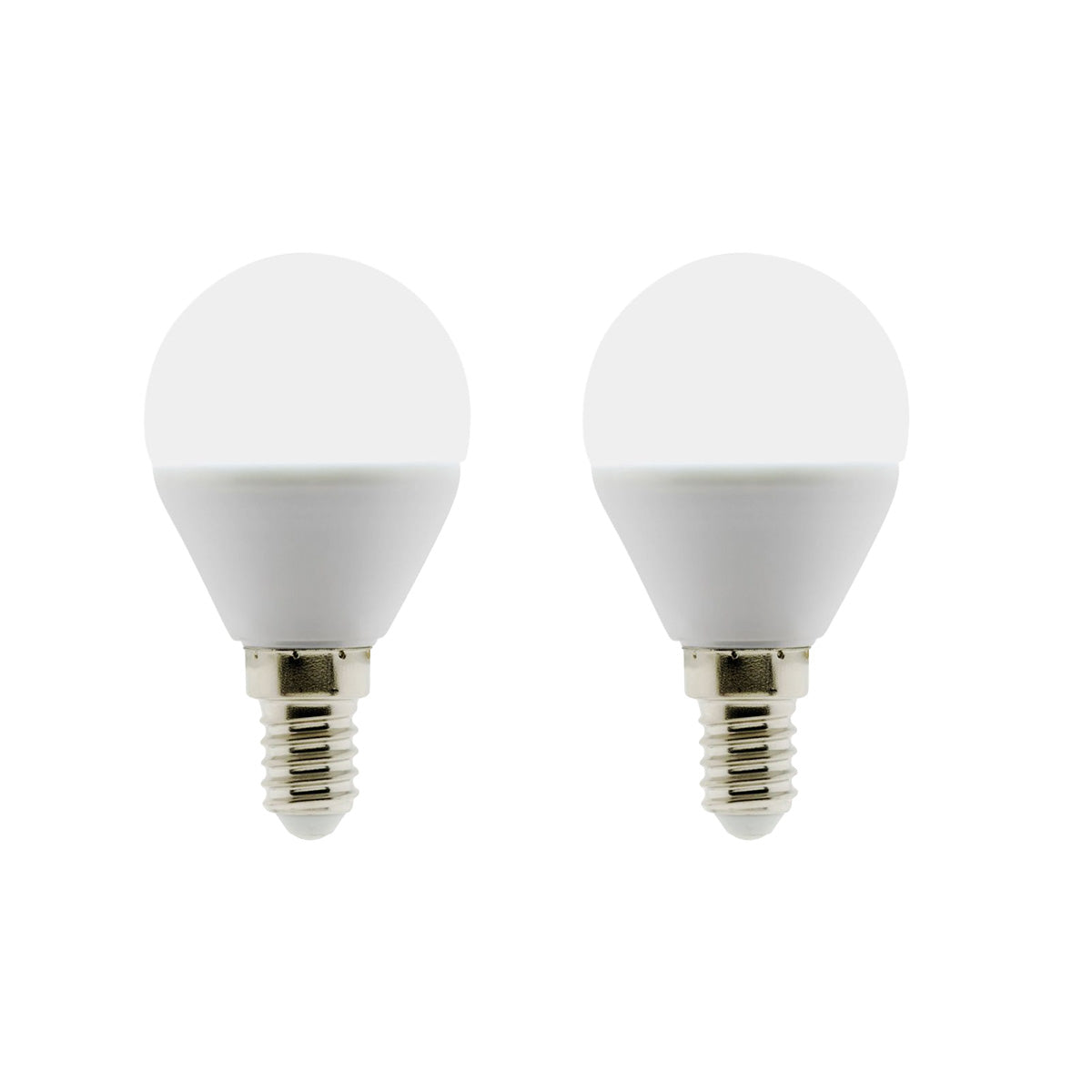 Lot de 2 ampoules LED sphériques E14 5W - Blanc chaud - 400lm 6500K  - Zenitech