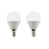 Lot de 2 ampoules LED sphériques E14 5W - Blanc chaud - 400lm 6500K  - Zenitech