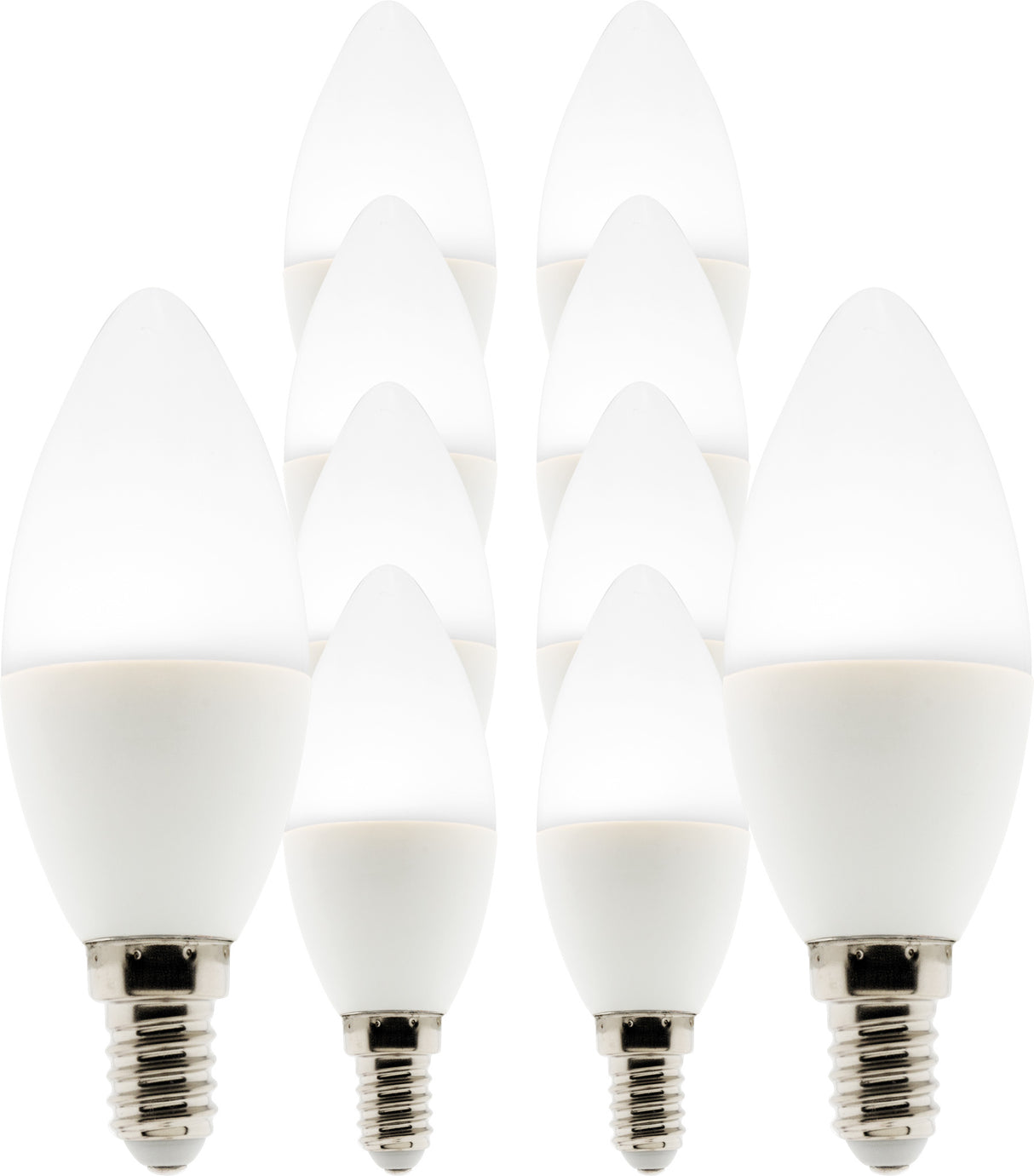 Lot de 10 ampoules LED Flamme 5W E14 400lm 6500K - Zenitech
