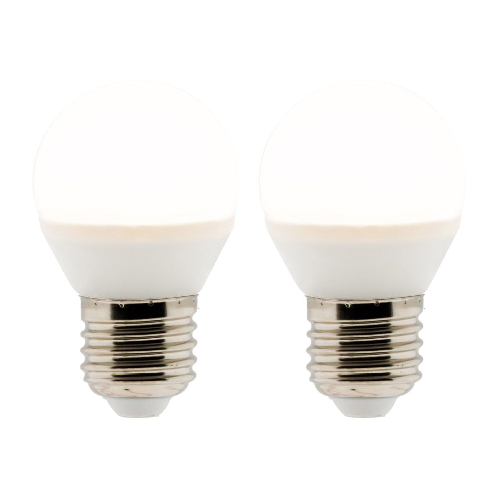 Lot de 2 ampoules LED sphériques E27 5W - Blanc chaud - 400lm 2700K  - Zenitech
