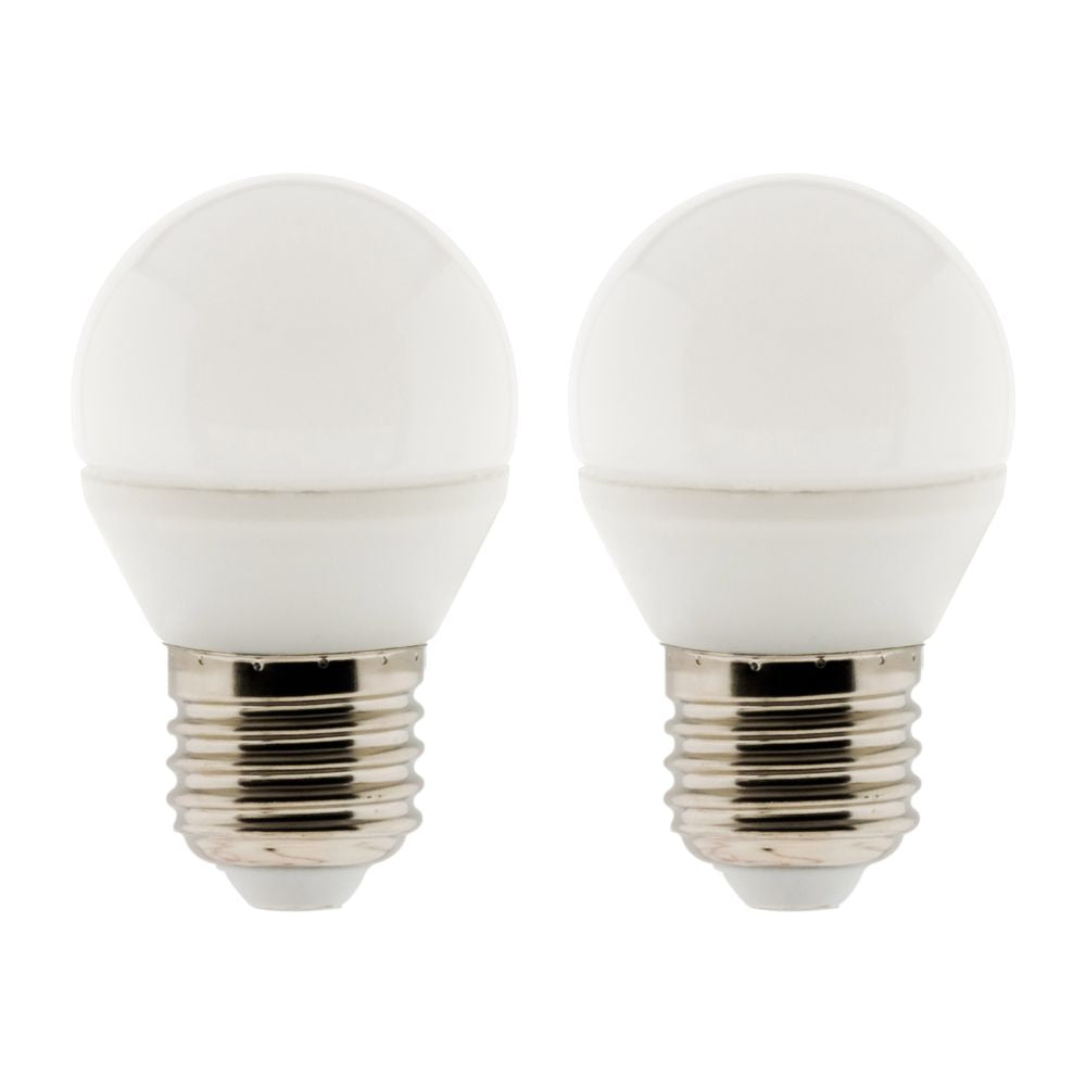 Lot de 2 ampoules LED sphériques E27 5W - Blanc chaud - 400lm 2700K  - Zenitech