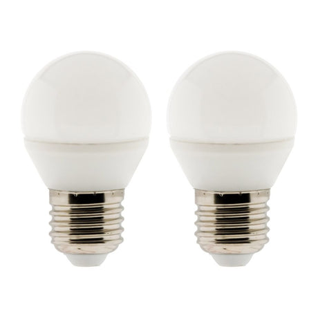 Lot de 2 ampoules LED sphériques E27 5W - Blanc chaud - 400lm 2700K  - Zenitech