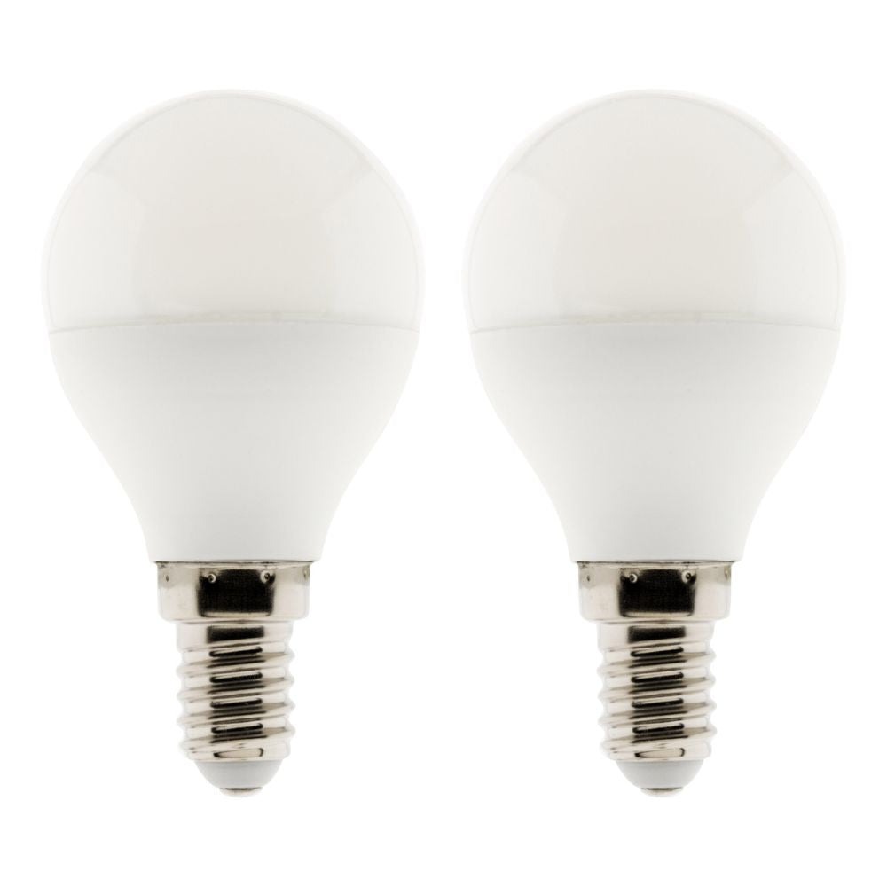 Lot de 2 ampoules LED Sphérique 5W E14 400lm 2700K - Zenitech