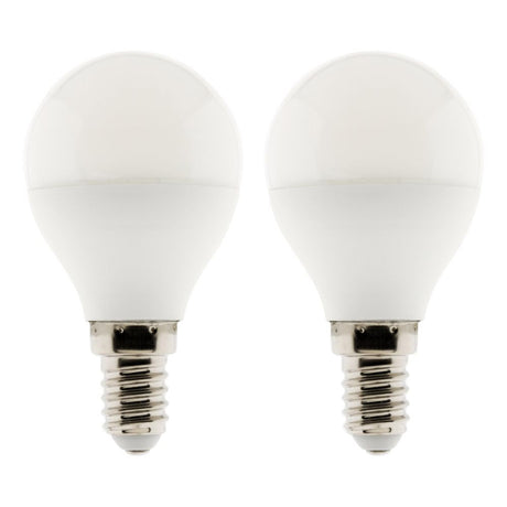 Lot de 2 ampoules LED Sphérique 5W E14 400lm 2700K - Zenitech
