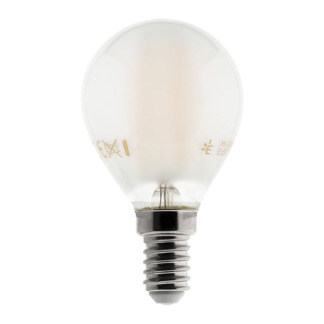 Ampoule déco e filaments LED sphérique E14 4W - Blanc chaud - 400lm 2700K  - Zenitech