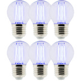 Lot de 6 Ampoules LED déco filament - Bleu 3W E27 sphérique - Zenitech