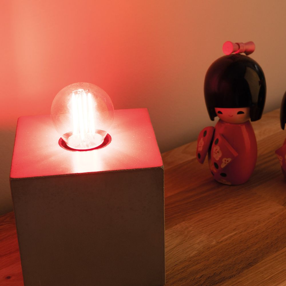 Lot de 5 Ampoules LED déco filament Rouge 3W E27 sphérique - Zenitech