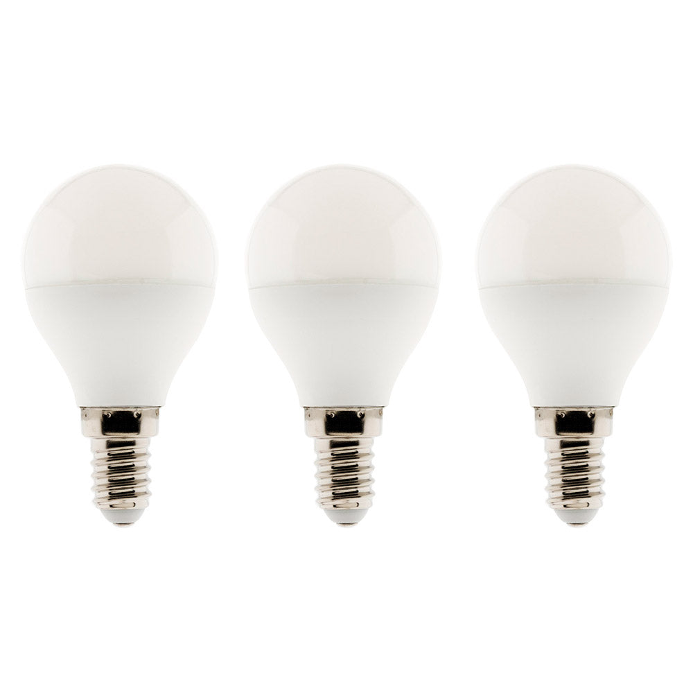 Lot de 3 ampoules LED sphériques 5,2W E14 470lm 2700K - Blanc chaud - Zenitech