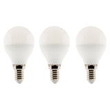 Lot de 3 ampoules LED sphériques 5,2W E14 470lm 2700K - Blanc chaud - Zenitech