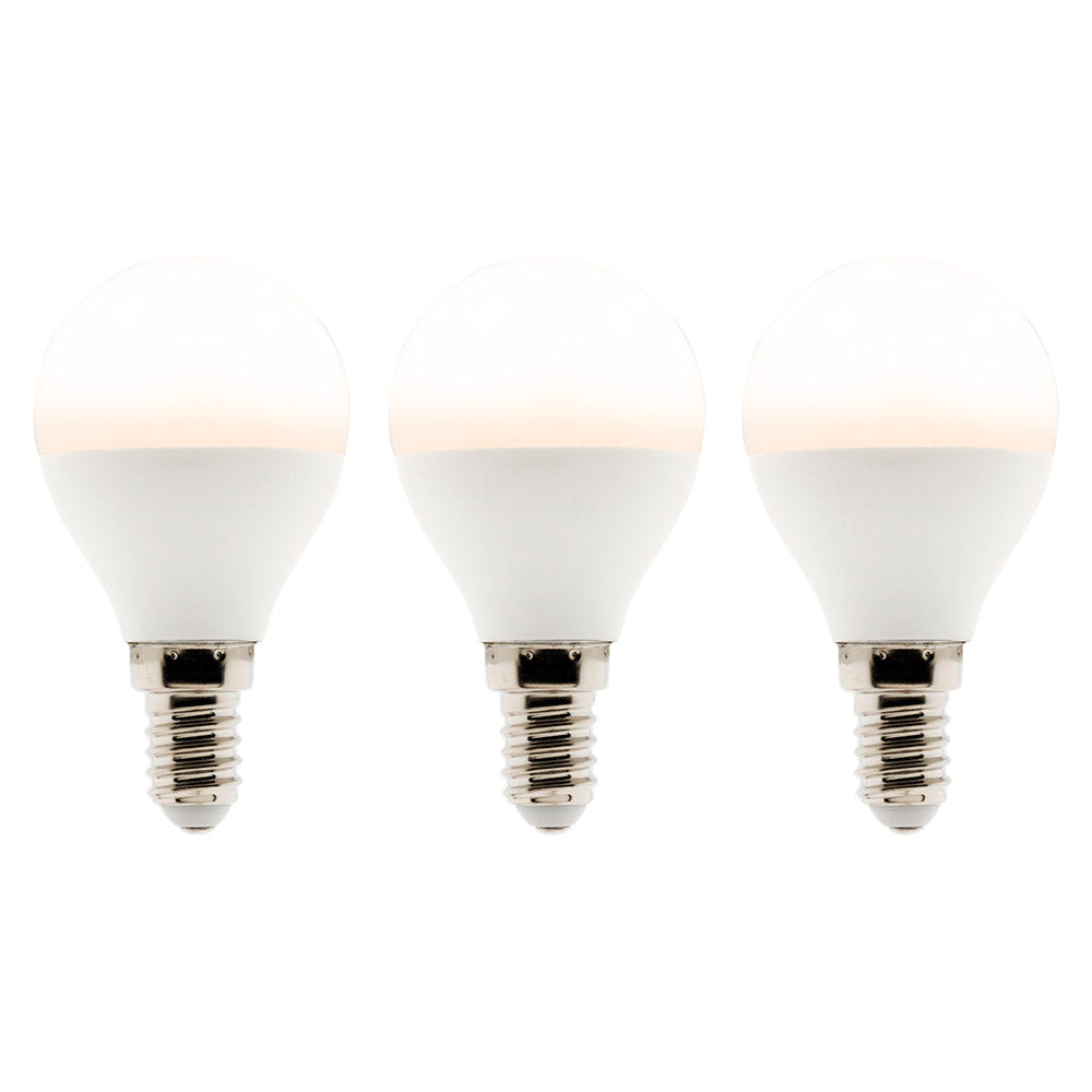 Lot de 3 ampoules LED sphériques 5,2W E14 470lm 2700K - Blanc chaud - Zenitech
