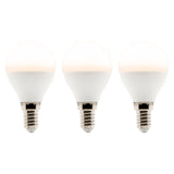 Lot de 3 ampoules LED sphériques 5,2W E14 470lm 2700K - Blanc chaud - Zenitech