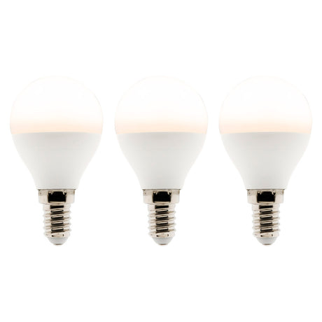 Lot de 3 ampoules LED sphériques 5,2W E14 470lm 2700K - Blanc chaud - Zenitech