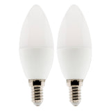 Lot de 2 ampoules LED flamme 5,2W E14 470lm 2700K - Blanc chaud - Zenitech