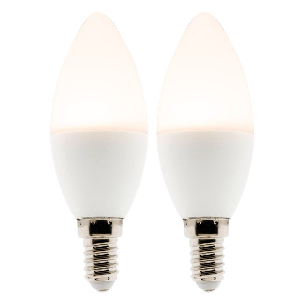 Lot de 2 ampoules LED flamme 5,2W E14 470lm 2700K - Blanc chaud - Zenitech