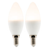 Lot de 2 ampoules LED flamme 5,2W E14 470lm 2700K - Blanc chaud - Zenitech