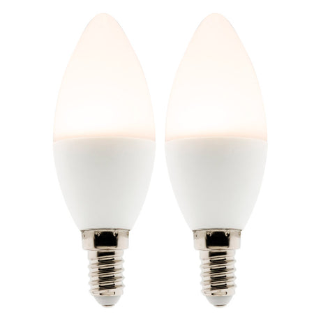 Lot de 2 ampoules LED flamme 5,2W E14 470lm 2700K - Blanc chaud - Zenitech