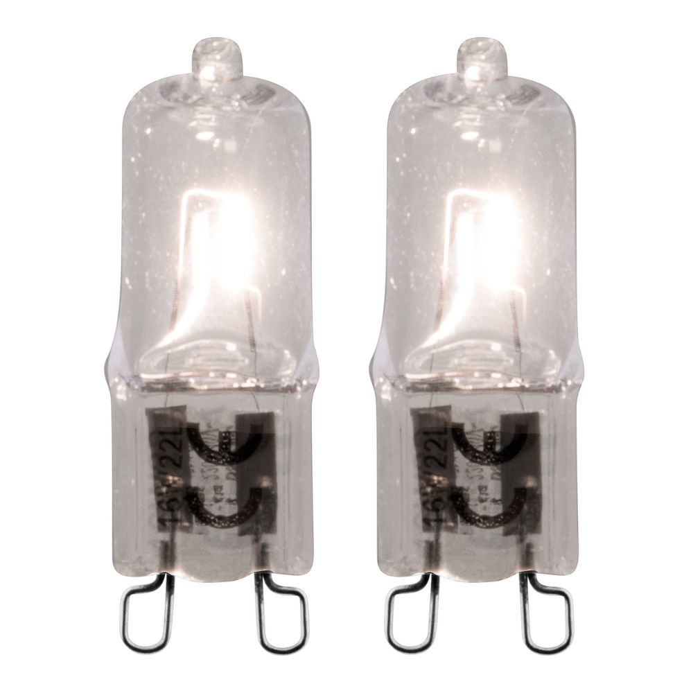 Lot de 2 ampoules halogènes G9 28W - Blanc chaud - 370lm - Zenitech