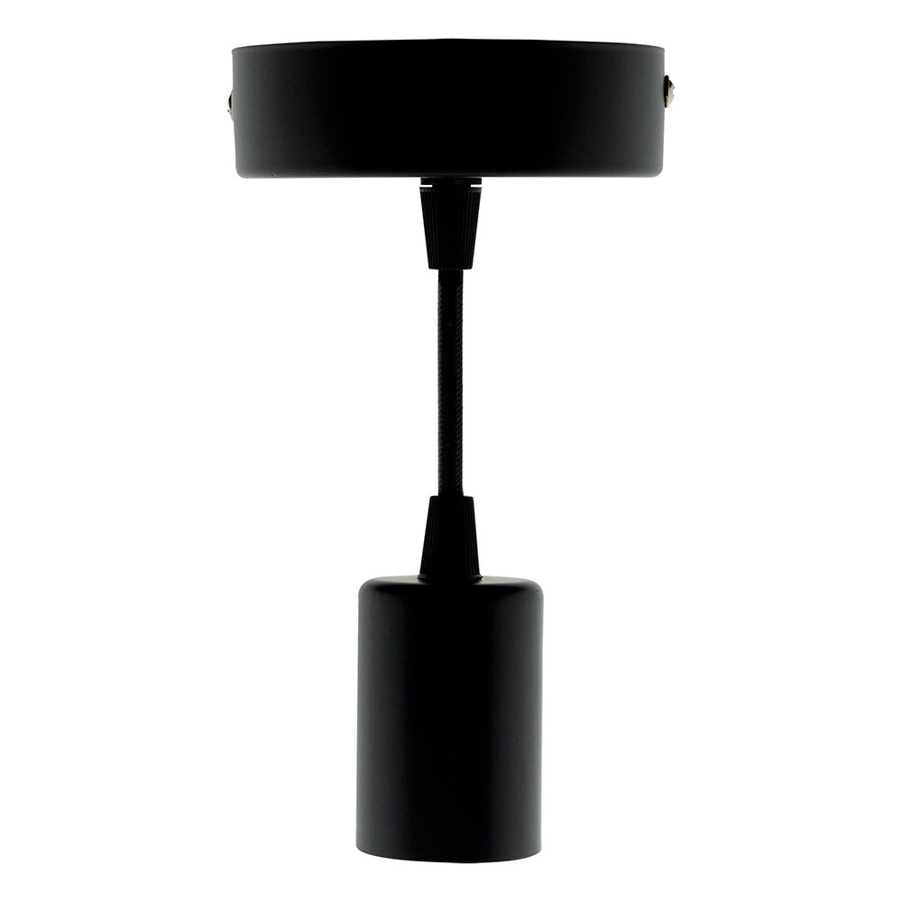 Kit de suspension luminaire métal avec cordon textile - Noir - Zenitech